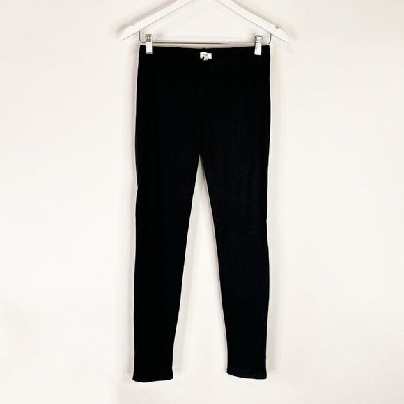 Vince Black Ribbed Stretch Knit Pull On Skinny Pants - Picture 1 of 8